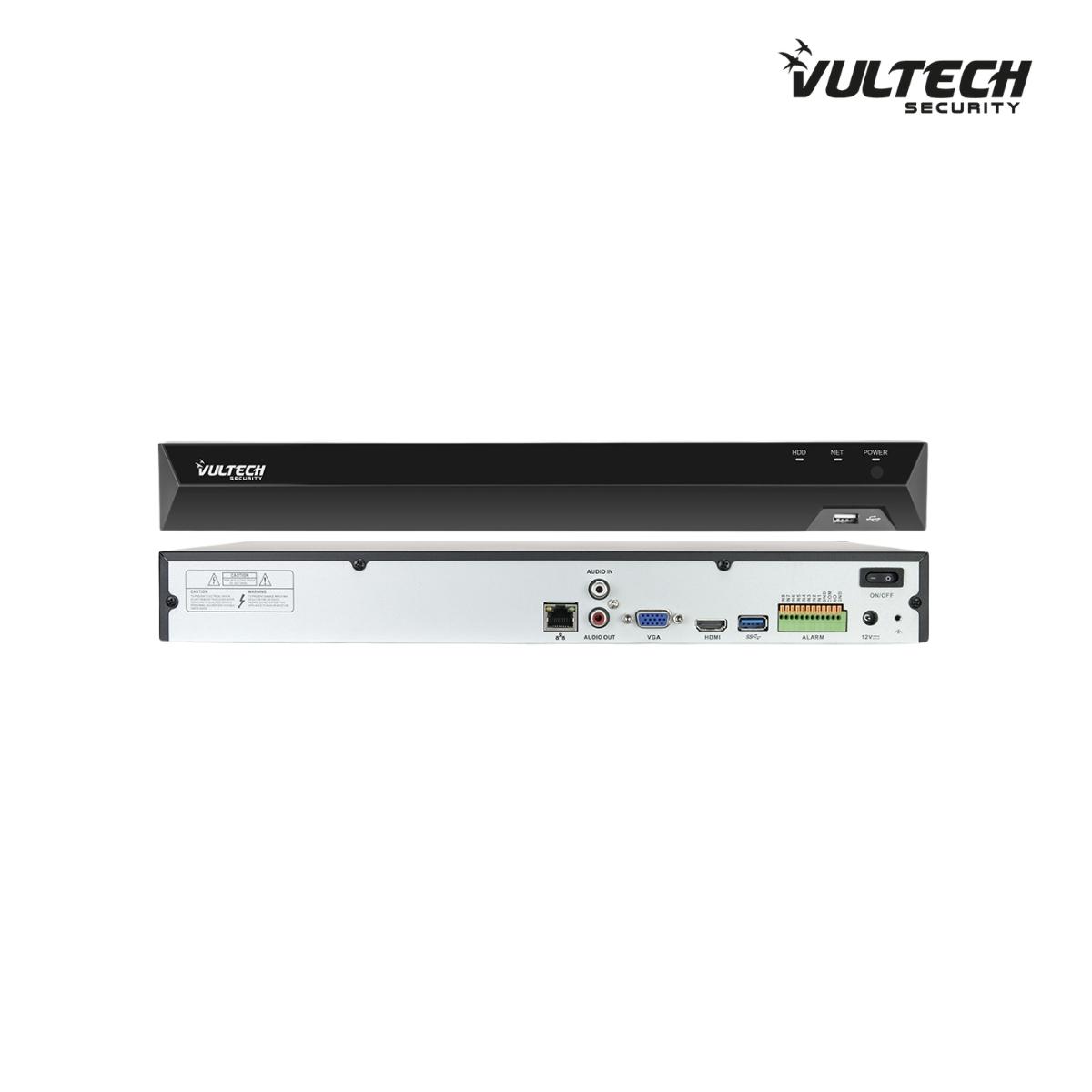 NVR 16 Canali Ultra-HD Vultech VS-NVR9516EVO-UHD Fino a 8Mpx H.265 HDMI P2P CLOUD 2 HD ALARM. 4K