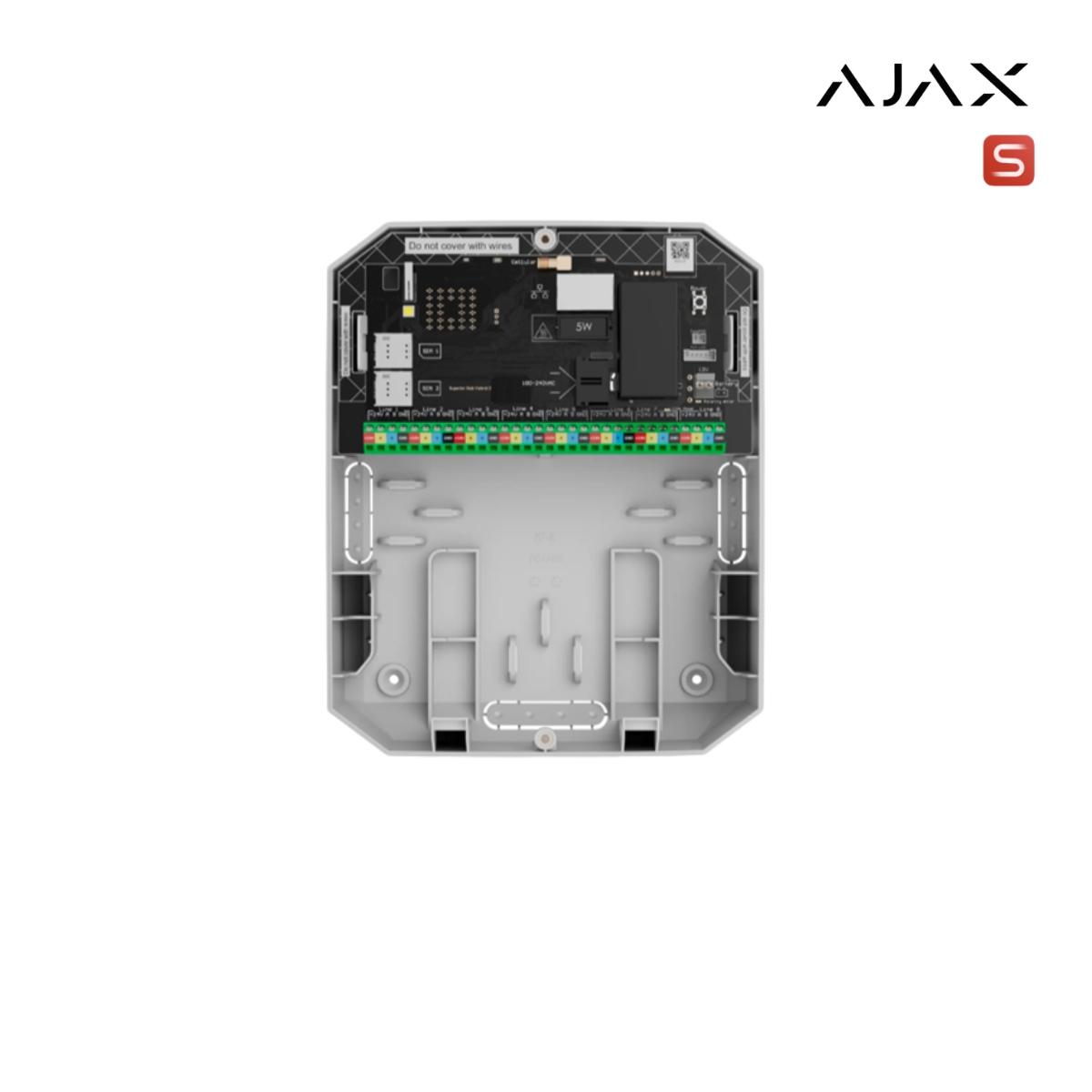 Superior Hub Hybrid (4G) (8EU/ECG) ASP white I Unità centrale con supporto Fibra, jeweller e Wing (2xSIM 2G/3G/4G ed ethernet)