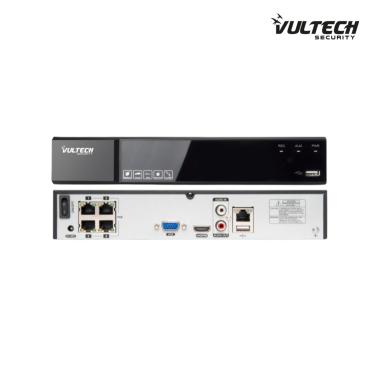 NVR 4 Canali POE Vultech VS-NVR6504EVO-POE-5MP V1 Fino A 5Mpx H.265 HDMI P2P CLOUD 1 HD