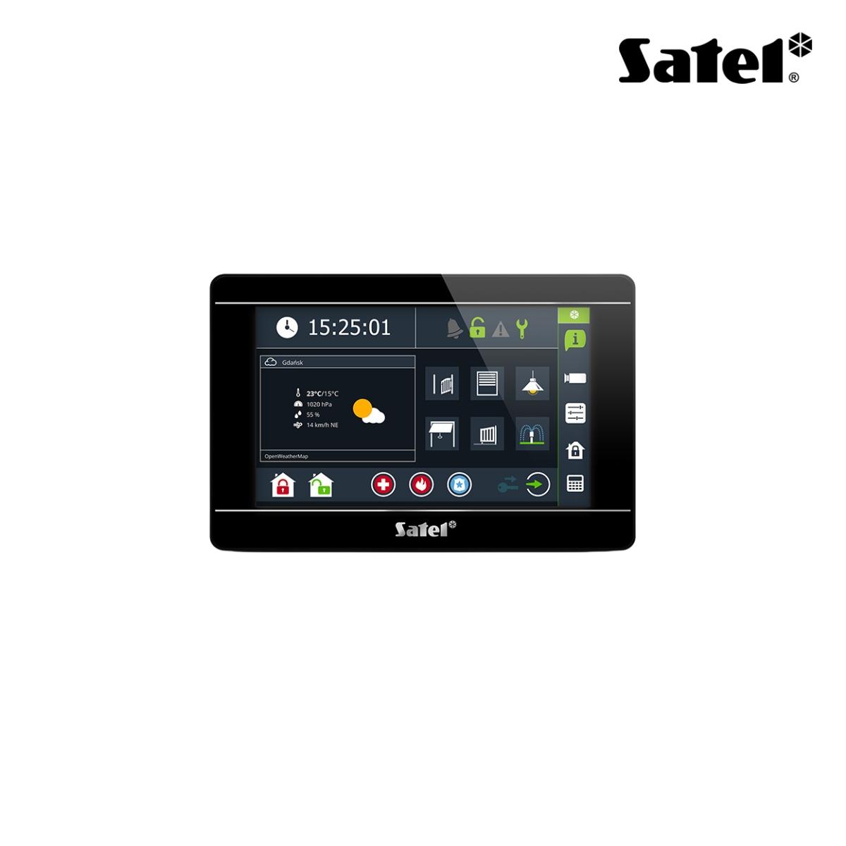 Tastiera touch personalizzabile 7 con gestione TVCC, videocitofoni SIP e protocollo KNXnet/IP, colore nero per centrali Integra
