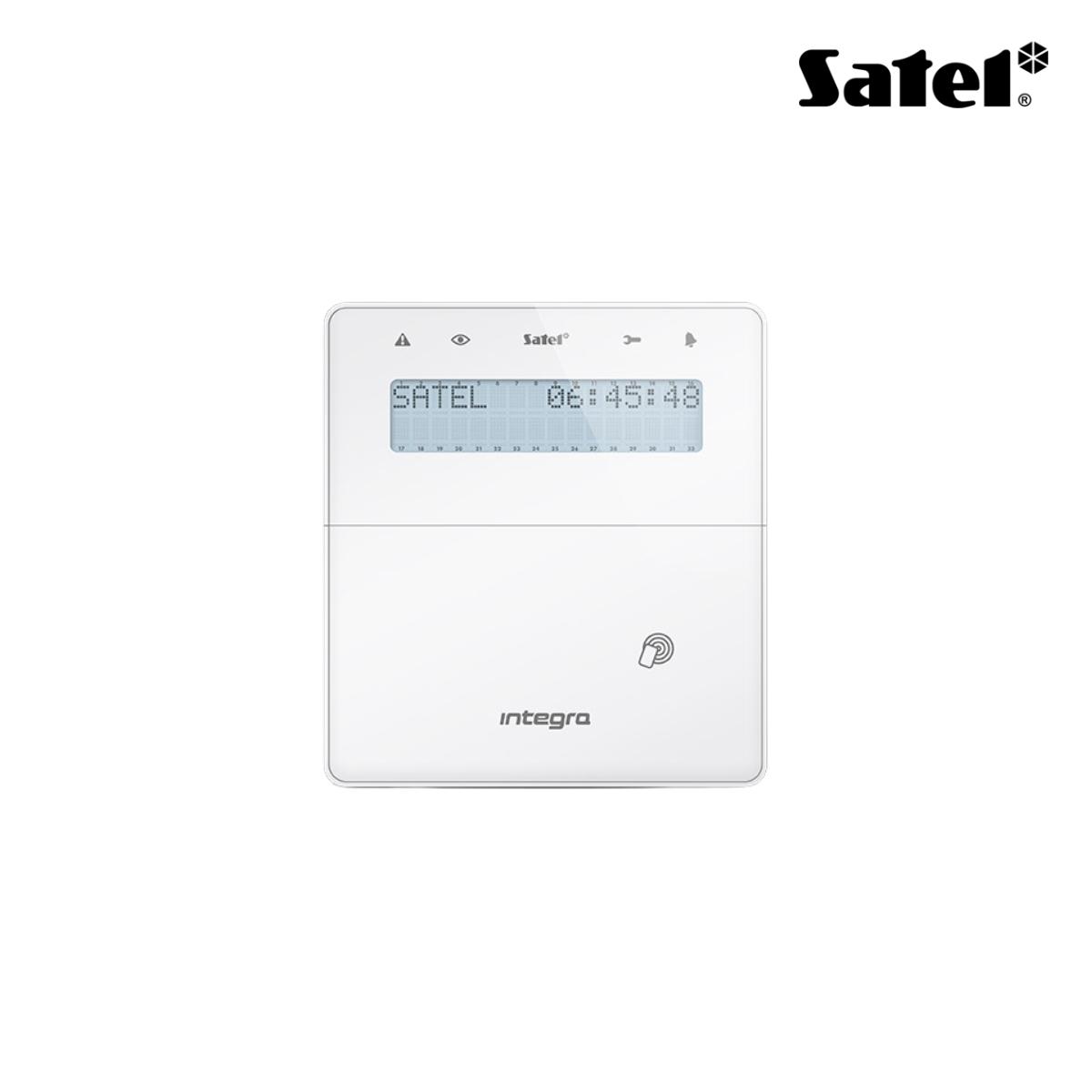 Tastiera LCD wireless ABAX 2 con lettore di prossimità e sportello, colore bianco. Per Integra