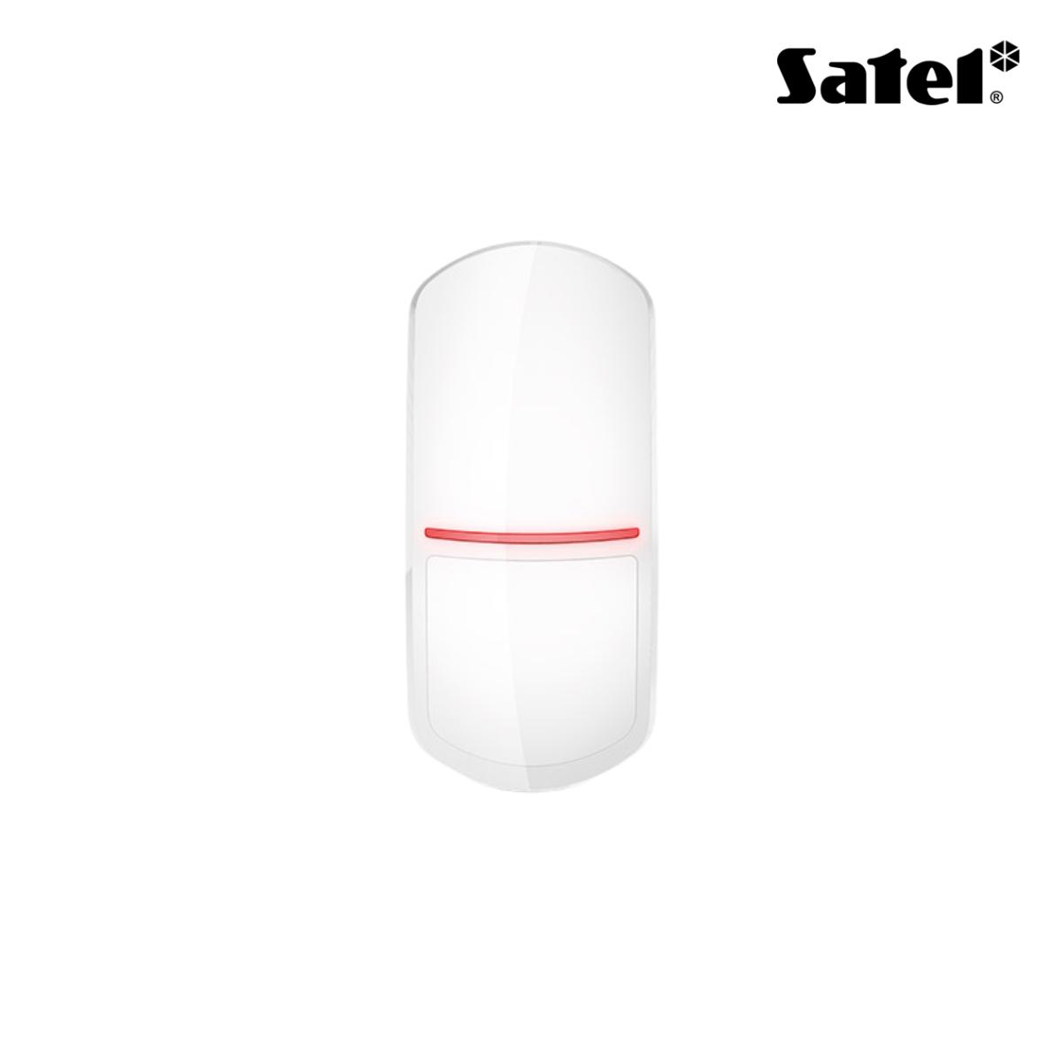 Rivelatore di movimento PIR da interno wireless,  PET immunity 20kg, portata 14 mt, con sensore di temperatura, senza snodo. Colore bianco