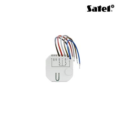 Interfaccia da incasso con 2 relè (contatto pulito 5 A) per automazioni, luci, caldaia, con 2 ingressi a bordo. Alimentazione 230 V AC