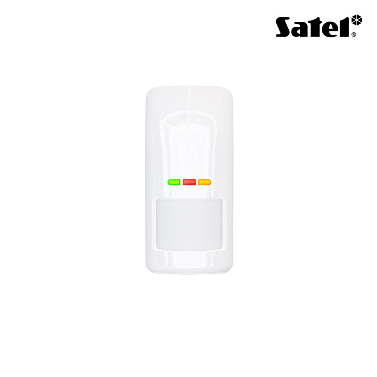 Rilevatore di movimento doppia tecnologia PIR+MW in banda K da esterno, bianco, IP54, crepuscolare, anti-mascheramento IR attivo, sensibilità regolabile con telecomando ad infraros