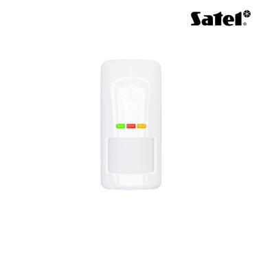 Rilevatore di movimento doppia tecnologia PIR+MW in banda K da esterno, bianco, IP54, crepuscolare, anti-mascheramento IR attivo, sensibilità regolabile con telecomando ad infraros