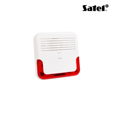 Sirena ottico-acustica da esterno (contenitore PC-LEXAN, LED rossi, protezione metallica, tromba dinamica, compatibile con batteria di backup 12V / 2,3 Ah - non inclusa)