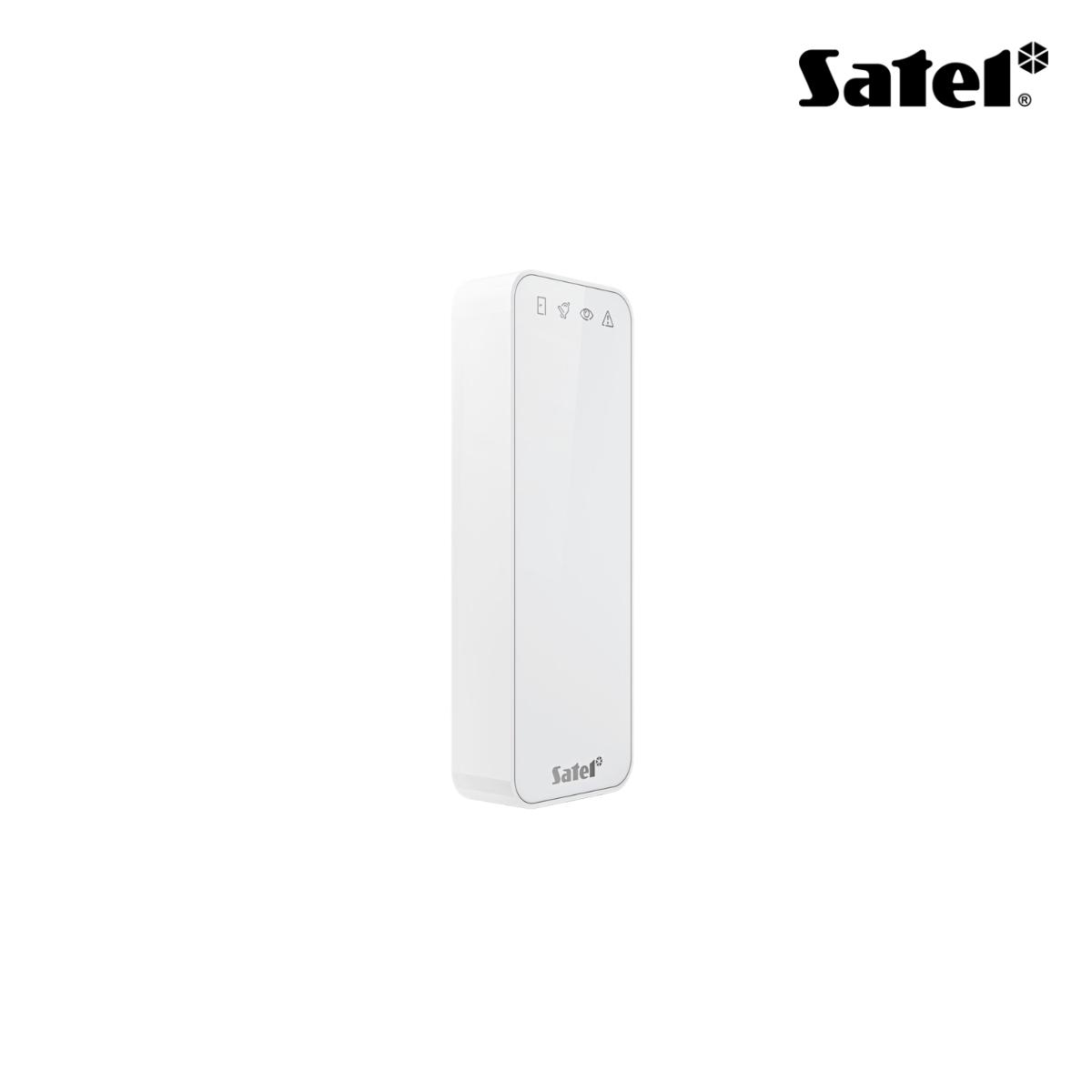 Lettore di prossimità MIFARE (13.56 MHz). Compatibile con ACCO-NET, ACCO, INTEGRA, sistemi di terze parti (protocolli OSDP 2.2 o Wiegand) e stand-alone (128 card).