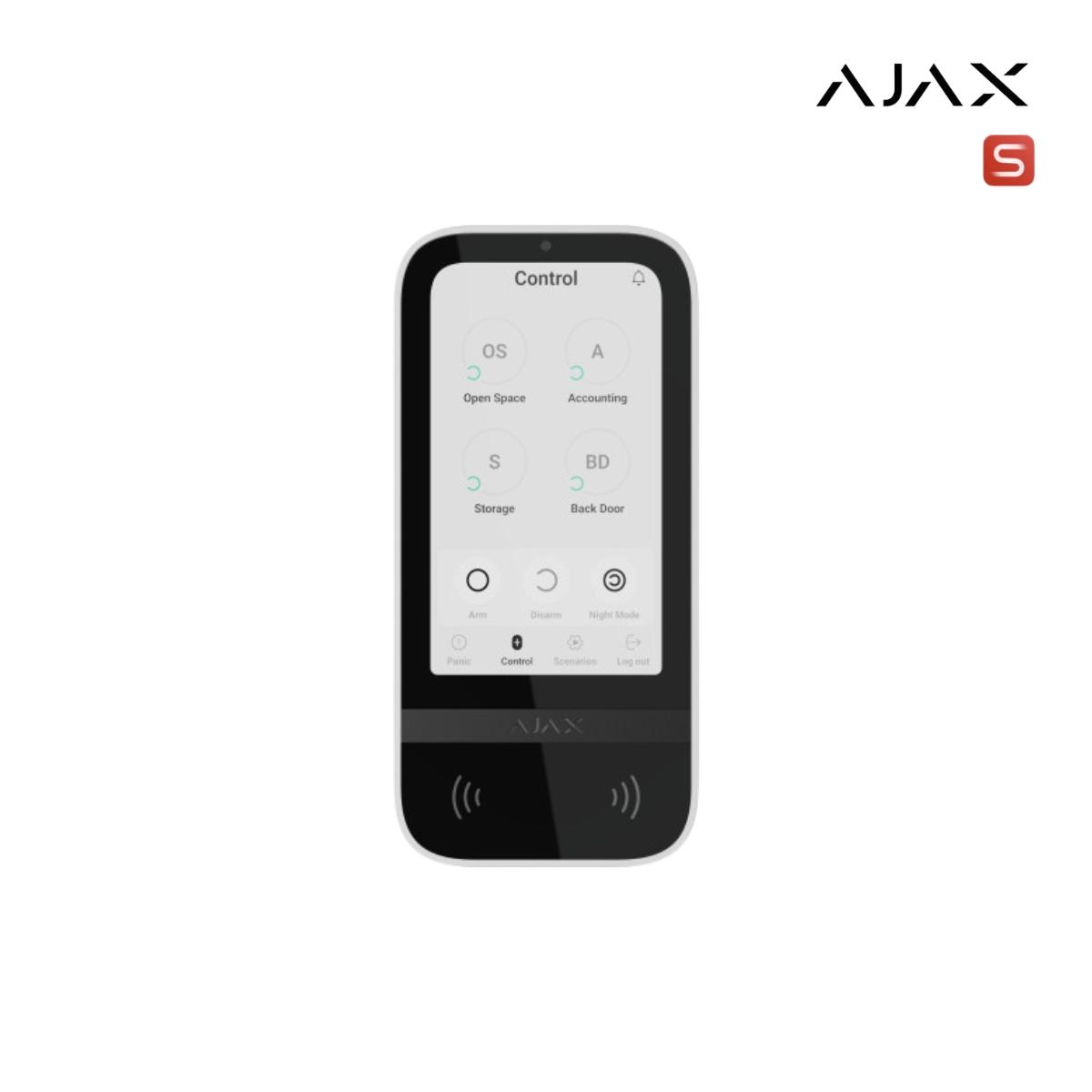 Superior KeyPad TouchScreen G3 Jeweller white I Tastiera wureless con pulsanti touch che supporta l'autenticazione tramite pass, Tag e codici