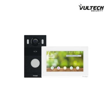 Kit Villa VS-KW-2IP1S R1 2 fili by ip con postazione da esterno 1 tasto + Postazione interna 7 Pollici Linux + alimentatore 24V in DIN