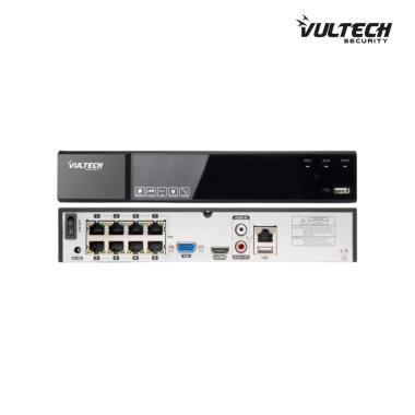 NVR 8 Canali POE Vultech VS-NVR6508EVO-POE-5MP V1 Fino A 5Mpx H.265 HDMI P2P CLOUD 1 HD