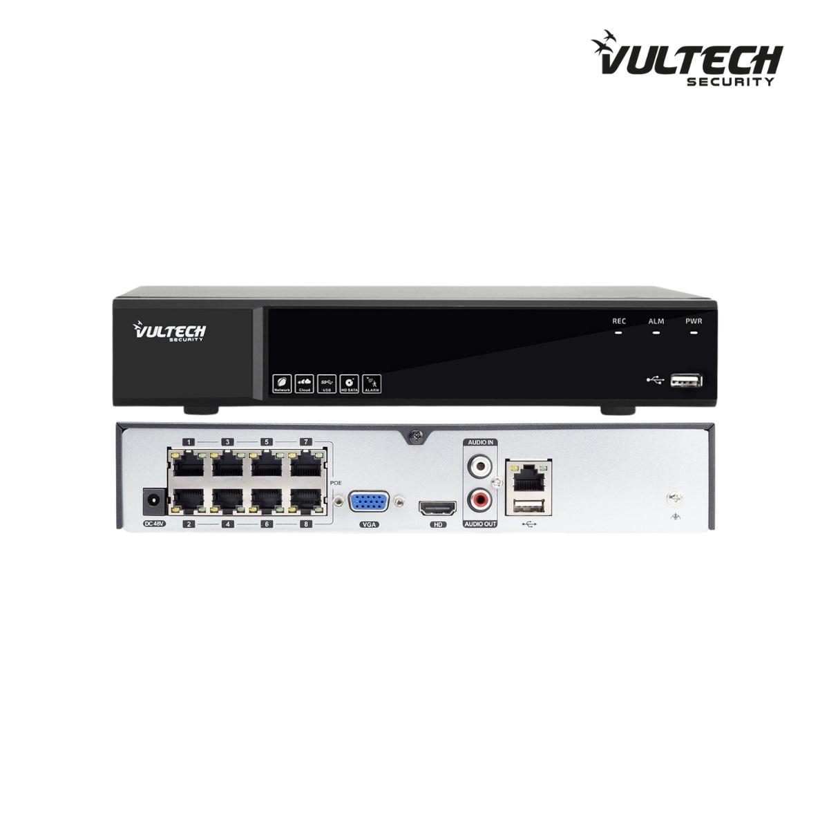 NVR 8 Canali Ultra-HD POE Vultech VS-NVR7508EVO-POE-UHD Fino A 8Mpx H.265 HDMI P2P CLOUD 1 HD 4K