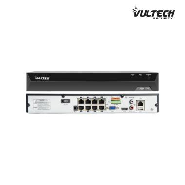 NVR 8 Canali Ultra-HD POE Vultech VS-NVR9508EVO-POE-UHD Fino a 8Mpx H.265 HDMI P2P CLOUD 2 HD ALARM. 4K