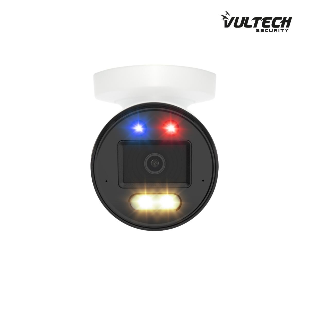 Telecamera Bullet IP DUAL LIGHT SHOW. ANTI DET. Vultech VS-IPC1550B4FEWDAD-PS 1/2,7'' 5 Mpx H.265 POE WDR 2,8mm Led Luce Calda + IR LED  30M P2P SMART MIC. SIR. SD CARD SERIE PRO S