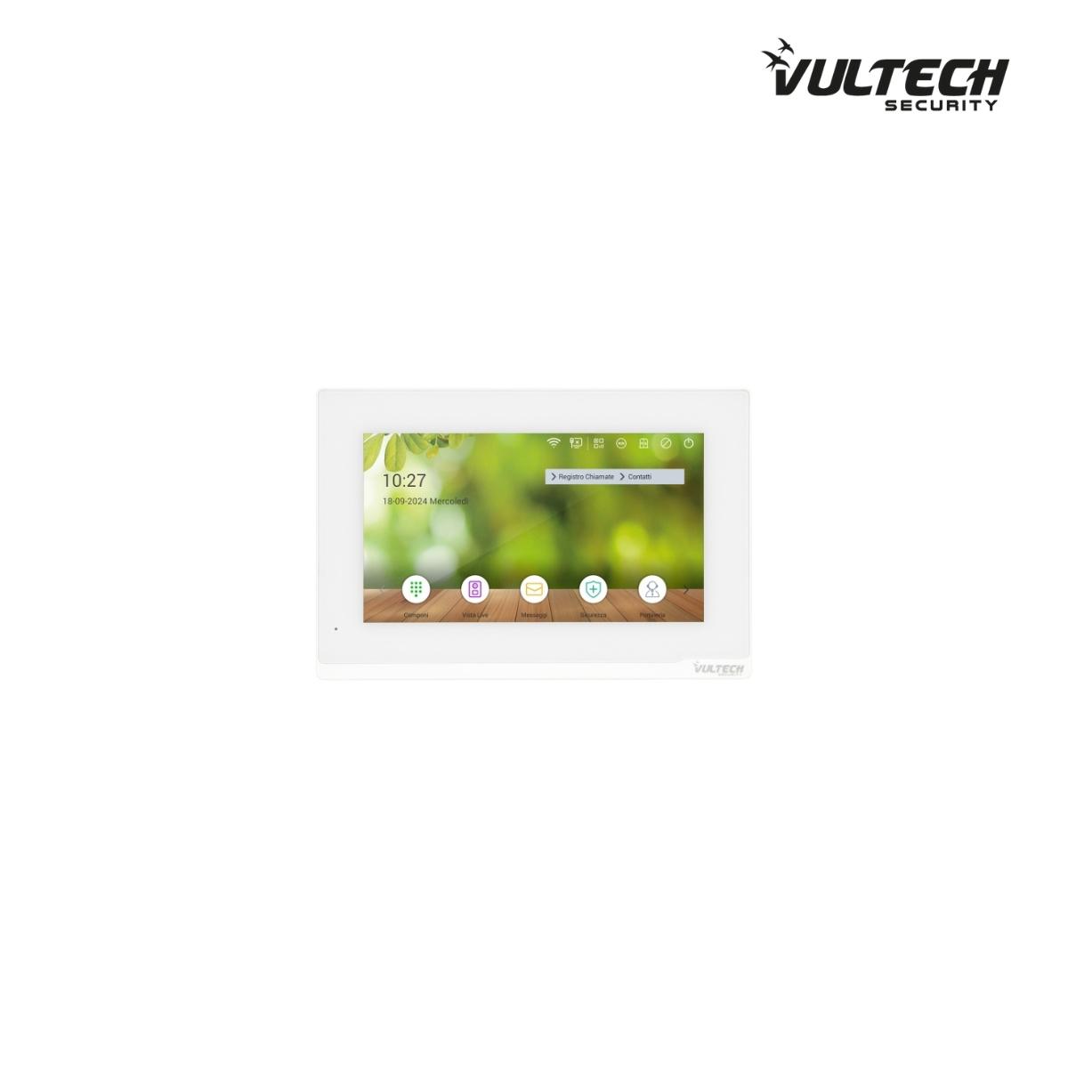 Kit Villa VS-KW-2IP1S 2 fili by ip con postazione da esterno 1 tasto + Postazione interna 7 Pollici Linux + alimentatore 24V Meanweall