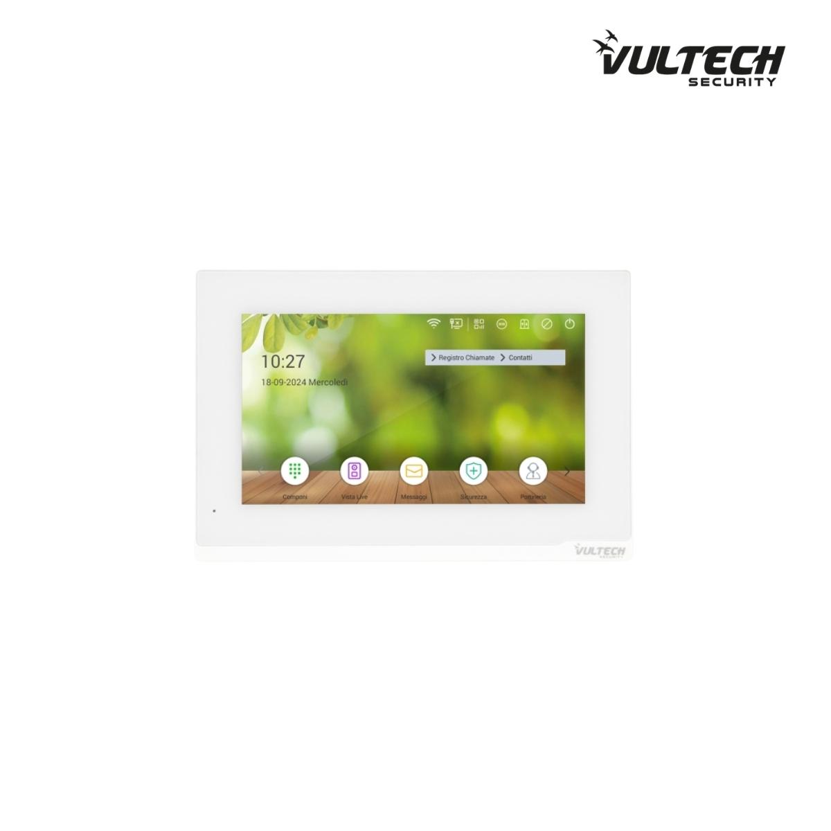 Postazione da interno Vultech Security IP , 7 Pollici Linux con Wifi colore bianco risoluzione 1024X600 VS-PI217W-LXB