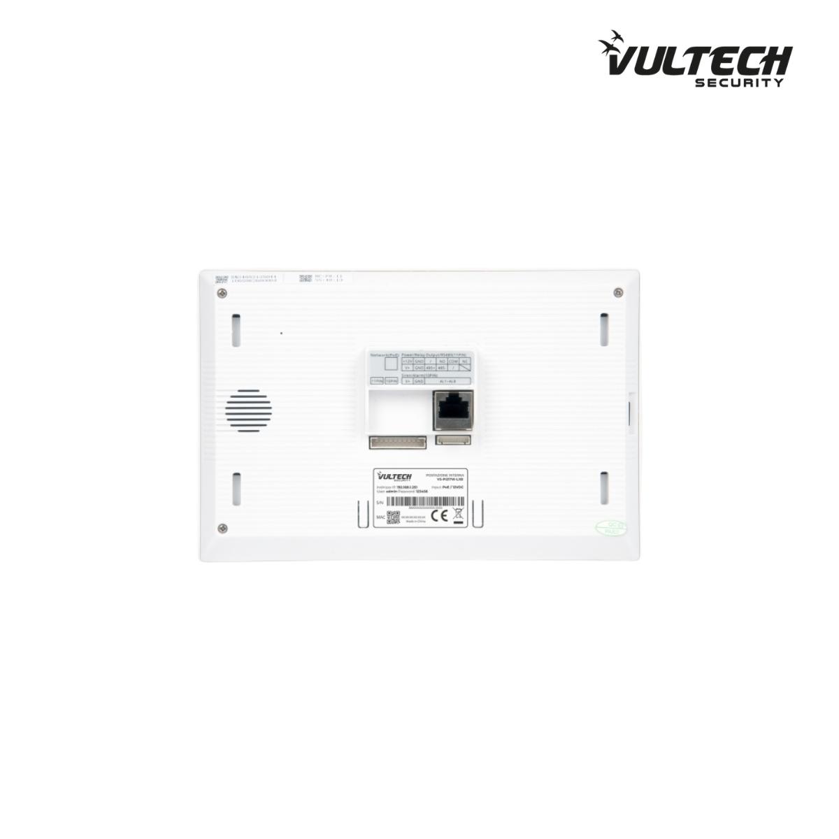 Postazione da interno Vultech Security IP , 7 Pollici IPS Andorid 10 con Wifi colore bianco risoluzione 1024X600 VS-PI416W-ADB