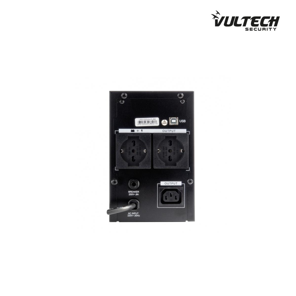 UPS 1000VA Gruppo Di Continuità Vultech UPS1000VA-PURE Line Interactive Con Onda Sinusoidale Pura e LCD