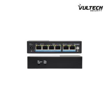 Switch PoE+ Vultech Security 4 porte 10/100 FE + 2 porte Uplink 10/100 FE 60W AI SMART