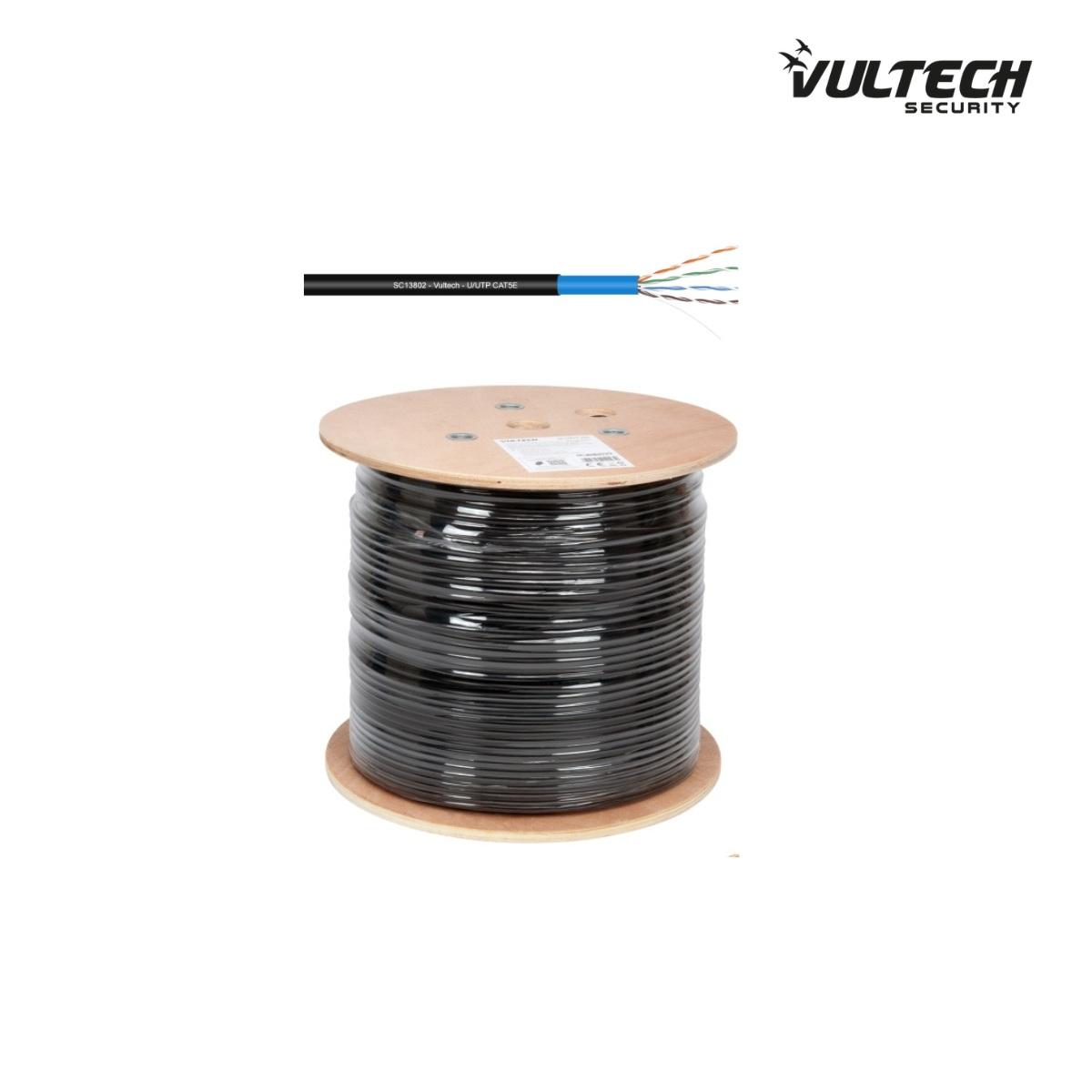 Matassa Lan Vultech 305Mt. Cat. 5e UTP 24AWG PE+LSZH (SC13802-305) Per Esterno Colore Nero