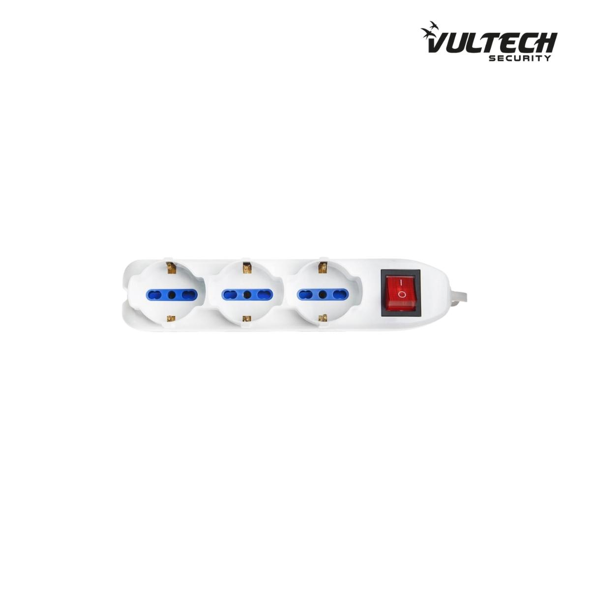 Multipresa Bipasso Vultech MU-02 9 Posti Con Tasto ON/OFF 16A