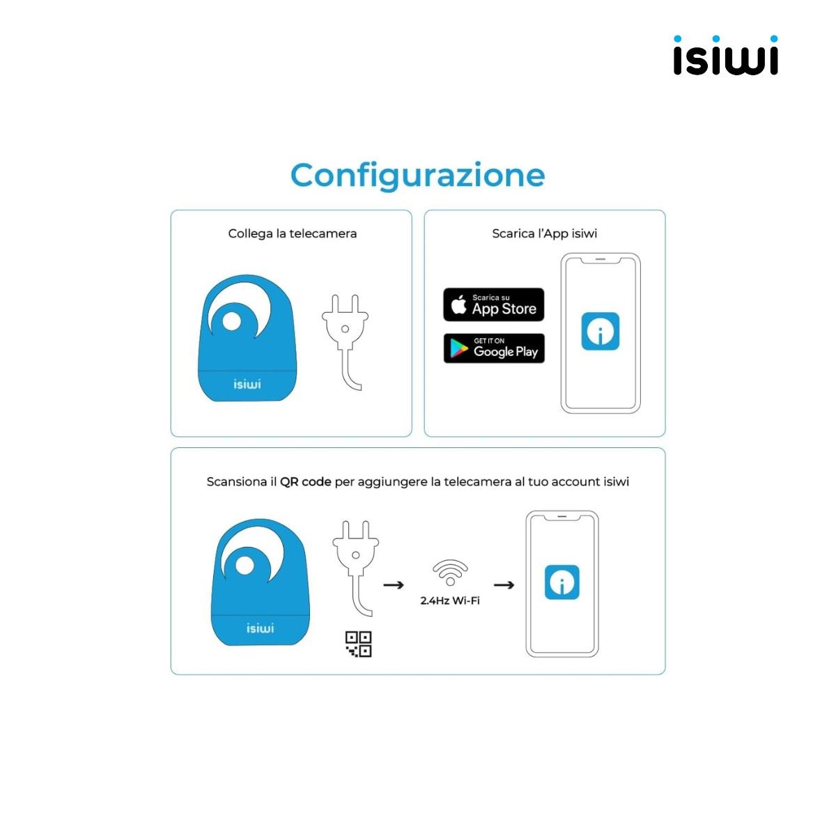 Telecamera Isiwi Wireless ORB 1080P 2Mpx Dome motorizzata ISW-DPI2ME IR LED Audio Bidirezionale Sd Card Stand Alone