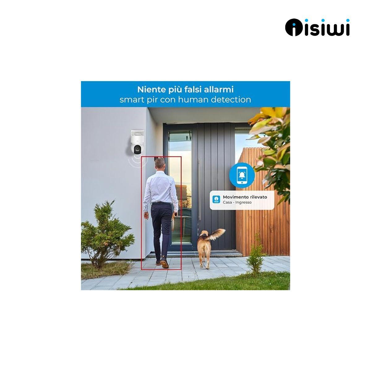 Telecamera alimentata Isiwi REDI ON 2K PT per esterno IR LED e  SHOWCOLOR  Audio Bidirezionale Sd Card IP65 Stand Alone ISW-PT3MP