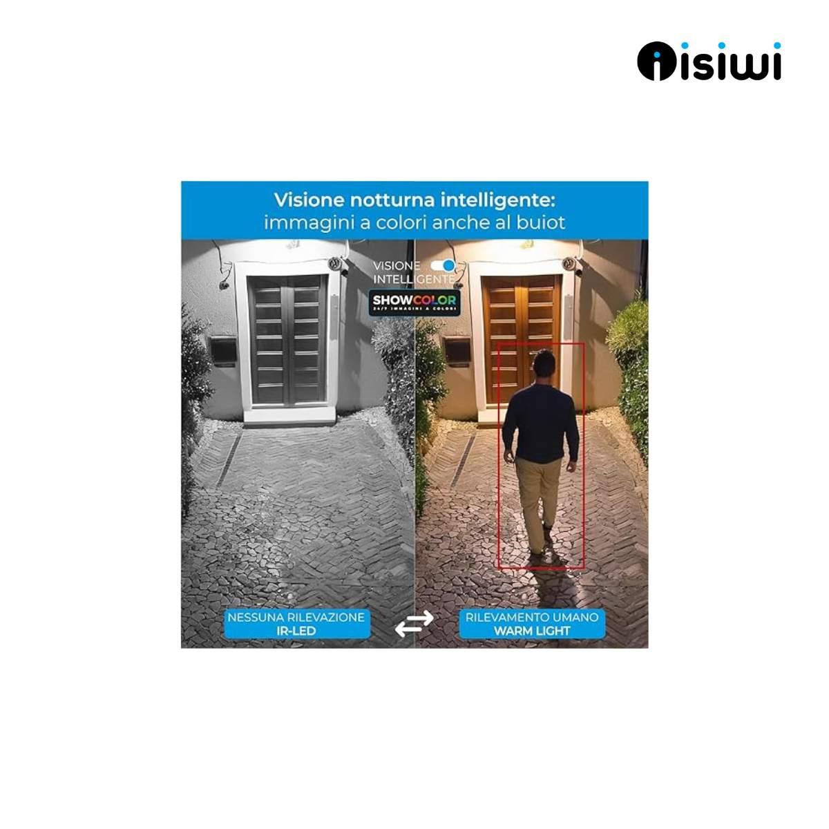 Telecamera alimentata Isiwi REDI ON 2K PT per esterno IR LED e  SHOWCOLOR  Audio Bidirezionale Sd Card IP65 Stand Alone ISW-PT3MP