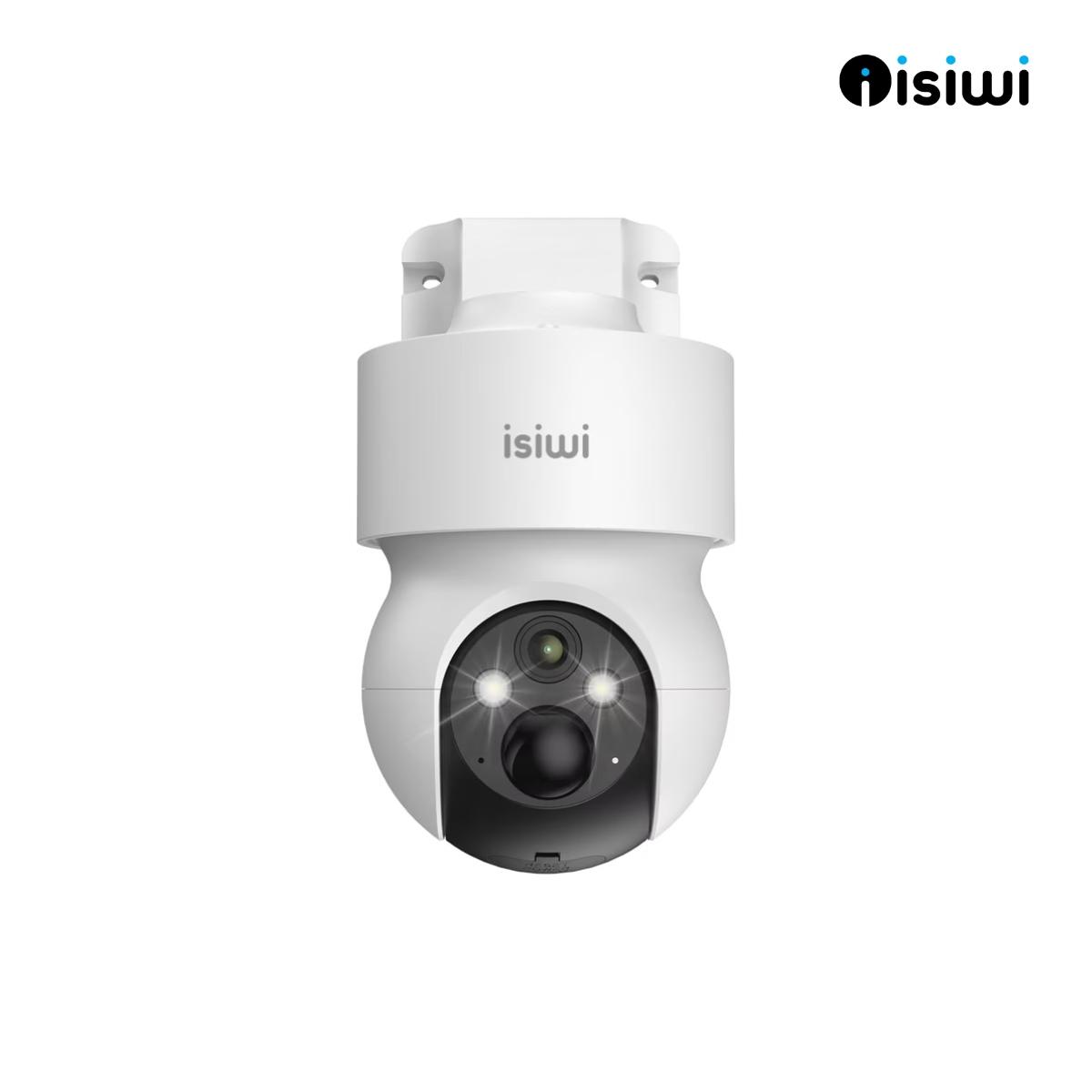 Telecamera a batteria Isiwi 4G REDIe+ 2K PT per esterno IR LED e  SHOWCOLOR  Audio Bidirezionale Sd Card IP65 Stand Alone batteria interna da 9,600 mAh e SIM CARD E-SIM INTEGRATA I